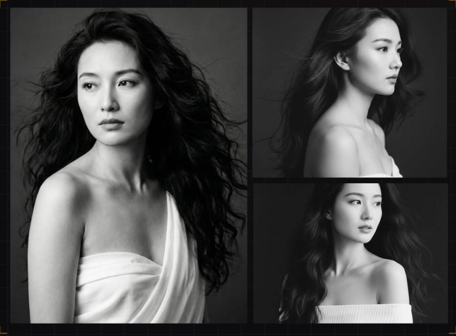 复古黑白肖像 prompt preview